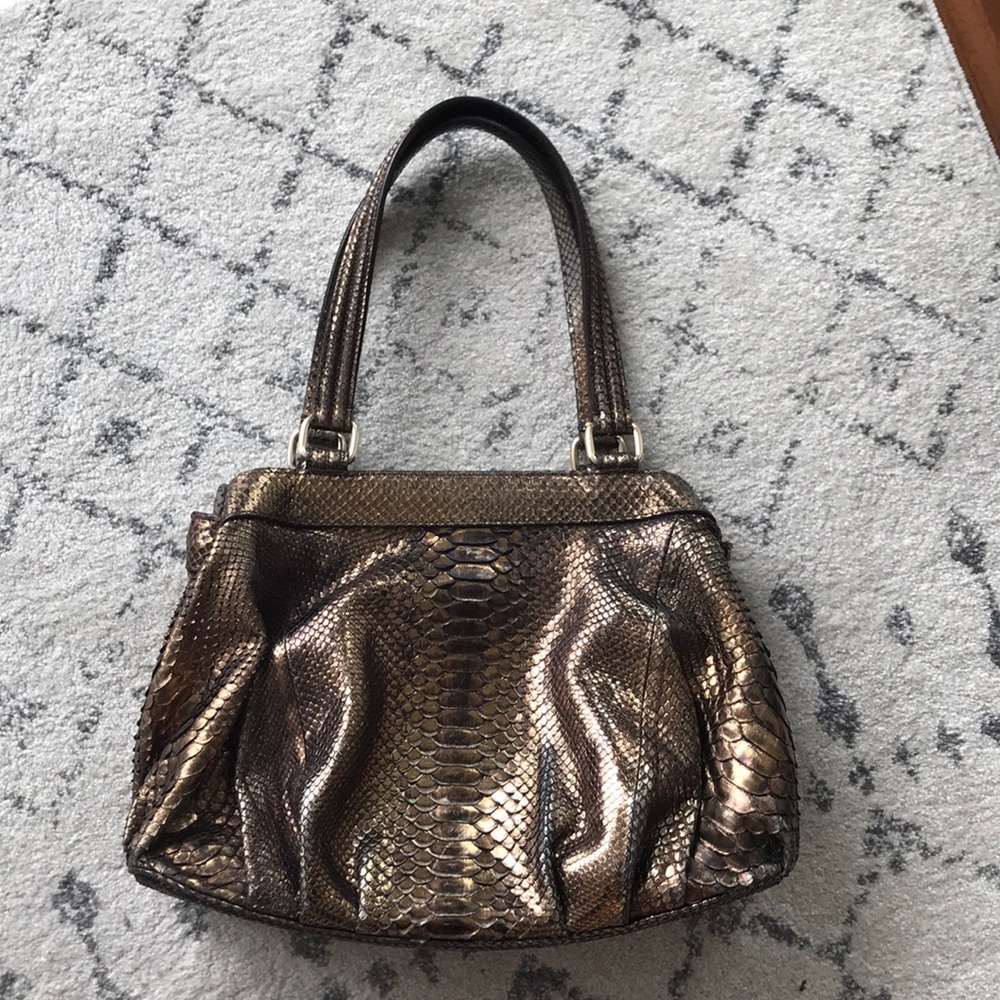 Real metallic python Handbag - Picture 6 of 7
